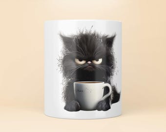 Grumpy Cat Kaffeetasse, Personalisierbare Tasse mit Wunschtext oder Namen