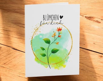 Floral Greeting Card: "Blümchen für Dich" Design (10,5 x 14,8 cm)