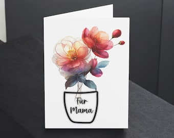 Floral Bouquet Mother's Day Card: Elegant Design, Blank Inside