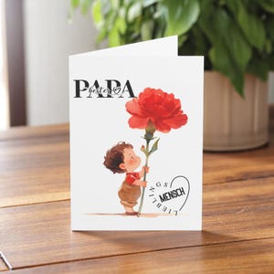 Vatertagskarte,Bester Papa – Lieblingsmensch,Karte zum Vatertag oder Geburtstag, 300g, Kartenkarton, 10,5 x 14,8 cm, mit Umschlag