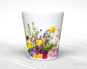 Wildblumen Design, Kegelförmige Keramik Latte Tasse