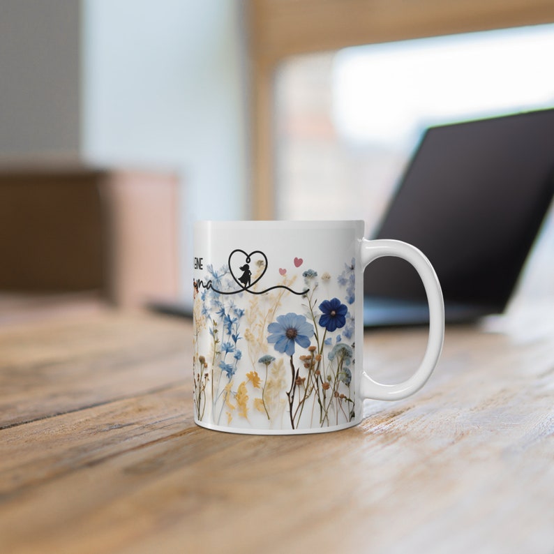 Supermama Blumen Tasse blaues Blumenmuster Supermama Blue Flower Mug image 4