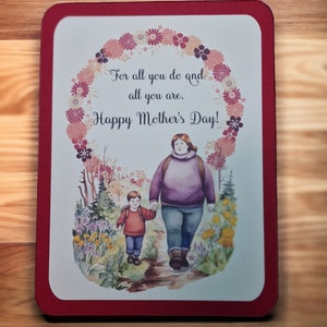 Versione inglese Madre e figlio Mutter und Sohn Muttertagskarte Natur und Blumen buona festa della mamma natura e fiori