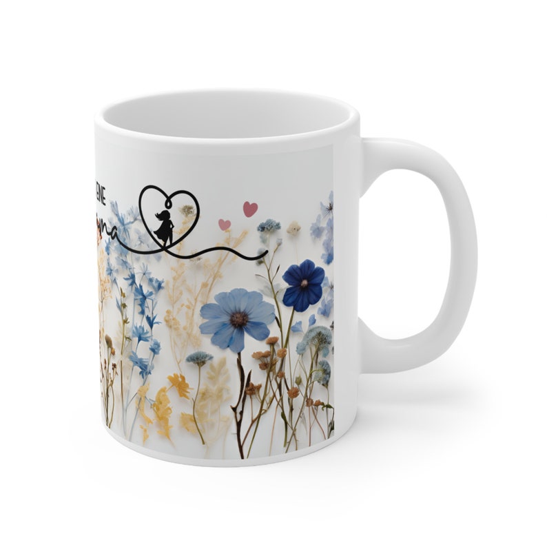 Supermama Blumen Tasse blaues Blumenmuster Supermama Blue Flower Mug image 5