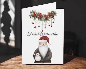 Weihnachtskarte "Frohe Weihnachten" – 300g Karton, 10,5 x 14,8 cm, mit Umschlag