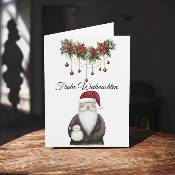 Weihnachtskarte "Frohe Weihnachten" – 300g Karton, 10,5 x 14,8 cm, mit Umschlag