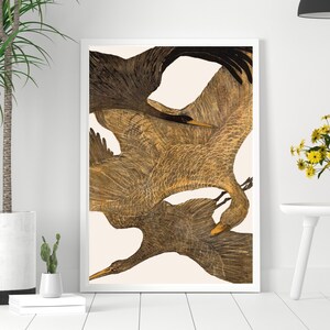 Arte de parede de pássaros voando, arte de trabalho para impressão, arte de parede de pássaros, impressão de decoração de casa de pássaros, download instantâneo, arte de parede em cores neutras, presente de inauguração
