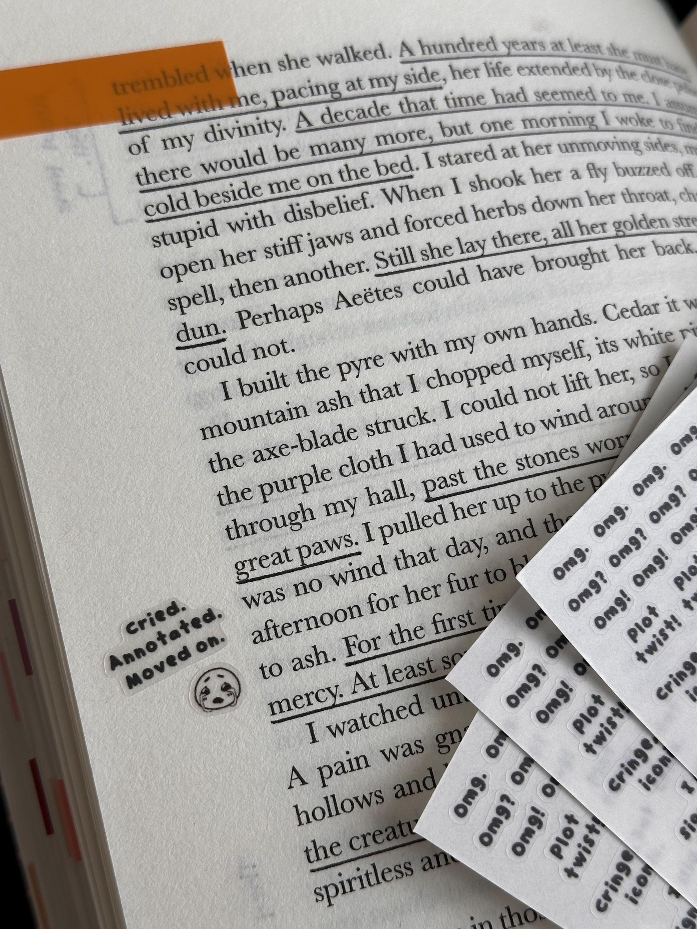 Annotation Labels Print Annotation Reaction Stickers || for Book Annotating, Bullet Journaling ...
