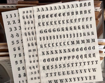 Gothic Alphabet Letters Sticker Sheet || Blackletter Calligraphy Script || for Planners, Journaling, Scrapbooking, Bujo