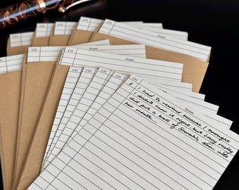 Library Pocket Reading Notes || Notecard Set of 5 || For Annotating, Reading Journals, Book Clubs, Reading Accessories, Reading Tracker