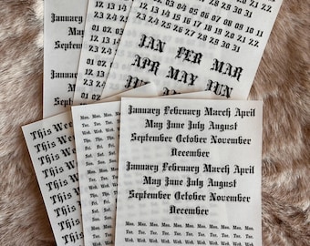Date Stickers for Undated Planners, Journals, Bujos, Bullet Journals || Daily, Monthly, Weekly, Numbers, Headers ||