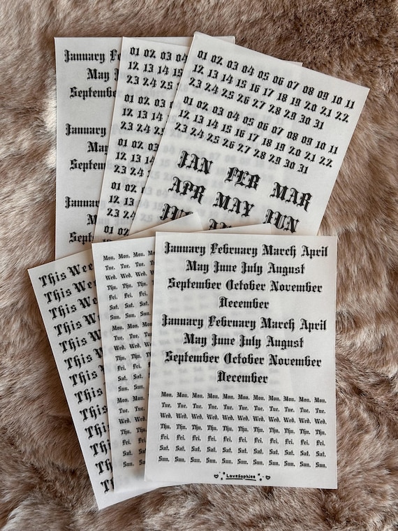 Date Stickers for Undated Planners, Journals, Bujos, Bullet Journals || Daily, Monthly, Weekly, Numbers, Headers ||