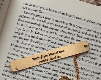 Engraved Metal Bookmark || Customizable, Personalized, Handwritten || Names, quotes, lyrics, verses, etc.