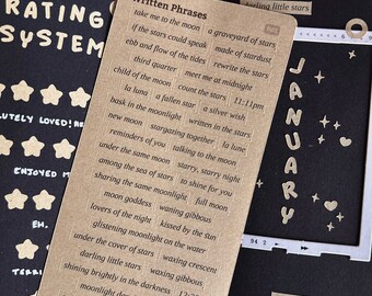 Written Phrases - Quote Sticker Sheet || For Reading Journals, Bullet Journals, and Scrapbooking