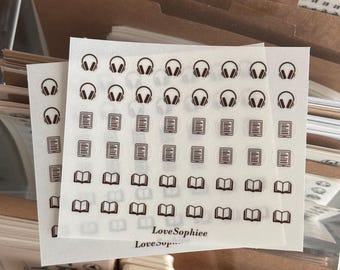 Reading Journal Media Tracker Sticker Dots || Book Journaling, Planner, Scrapbooking, Bujo, Etc.