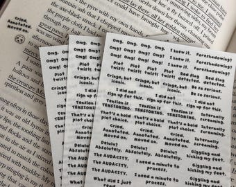 Annotation Reaction Stickers || For Book Annotating, Bullet Journaling and Planners