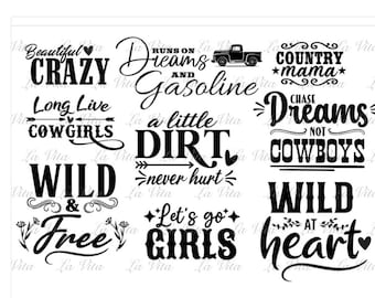 Country Girl Quote SVG PNG Bundle