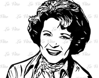 Betty White Silhouette custom SVG and PNG