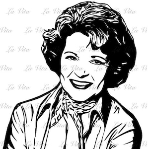 Betty White Silhouette custom SVG and PNG