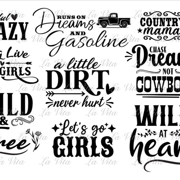 Country Girl Quote SVG PNG Bundle