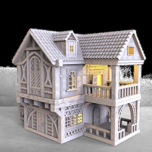 Tabletop RPG Terrain - Middle Ages Riverside House - Dungeons and Dragons - Pathfinder - Digital STL