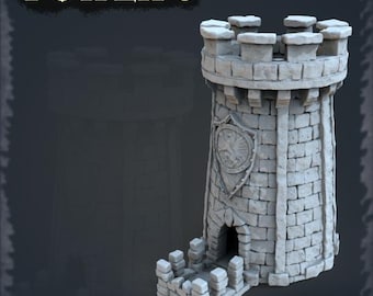Dice Tower STL File – 3D Printable Medieval Castle Dice Tower for Tabletop RPG, FDM, Commercial Licence