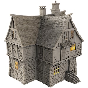 Tabletop RPG Terrain - Medieval Townhouse - Dungeons and Dragons - Pathfinder - Digital STL