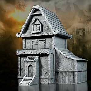 Tabletop RPG Terrain - Medieval Town House - Dungeons and Dragons - Pathfinder - Digital STL