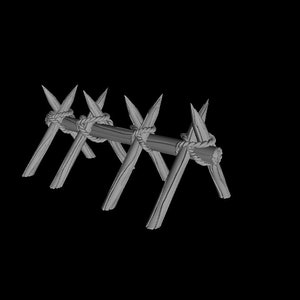 Tabletop RPG Terrain - Ruined Walls - Spike Barrier - Dungeons and Dragons - Pathfinder - Digital STL