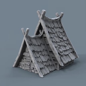 Tabletop RPG Terrain - Viking Village House - Dungeons and Dragons - Pathfinder - Digital STL