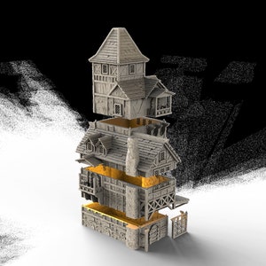Tabletop RPG Terrain - Medieval Country Manor - Dungeons and Dragons - Digital STL