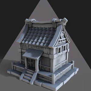 Tabletop RPG Terrain - Japanese Style Architecture - Dungeons and Dragons - Pathfinder - Digital STL