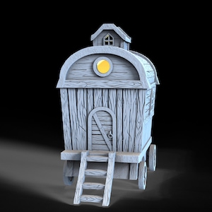 Tabletop RPG Terrain - Village Coach - Dungeons and Dragons - Pathfinder - Digital STL