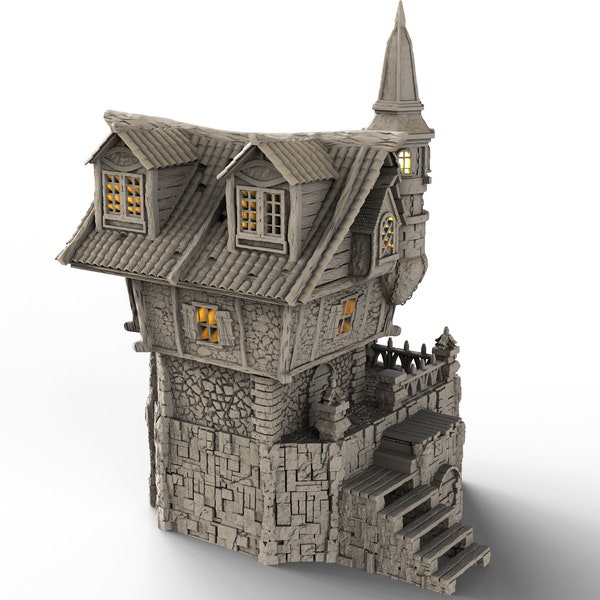 Tabletop RPG Terrain - Archaic Terraced House - Dungeons and Dragons - Digital STL