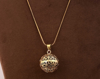 Collar de bola de armonía de latón, colgante de campana, regalo de embarazo