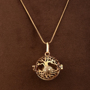 Harmony ball necklace with natural stone l Lithotherapy l Gift future mom l Bola l Futur mom | Tree Of Life Necklace