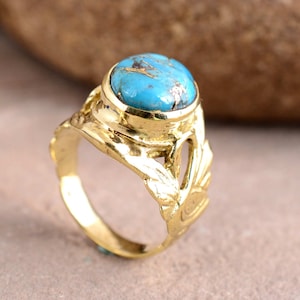 Turquoise Ring, Ethnic Ring, Handmade Ring, Vintage Ring, Boho Ring, Statement Ring, 925 Silver Ring, Natural Turquoise Ring, Gift Ring
