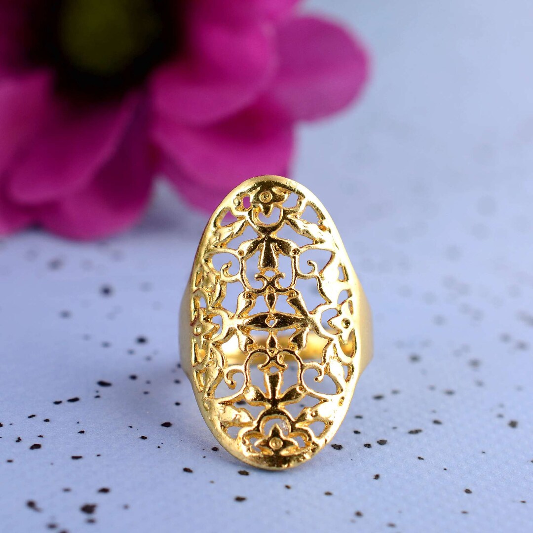 Vintage Ring Gold Filigree Ring Filigree Ring Ring for Etsy