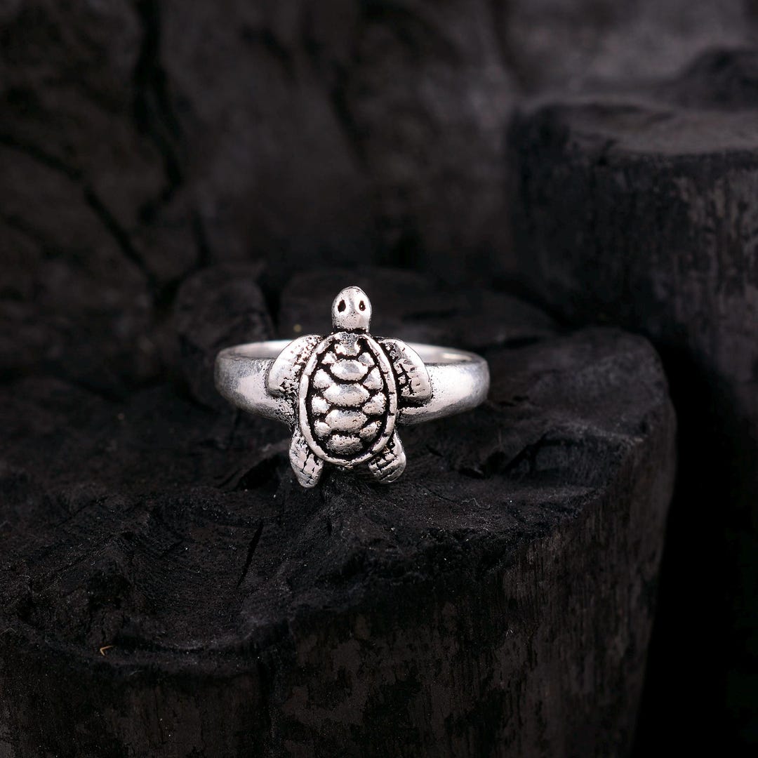 Turtle Ring Sterling Silver, Sea Turtle Ring, Minimalist Ring, Ocean ...