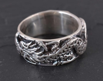 Bague dragon en argent sterling 925, bague gothique dragon, bague médiévale fantastique, bijou viking celtique, cadeau unisexe pour hommes et femmes