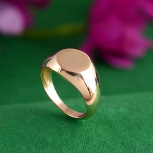 Mens Ring - Gold Signet Ring - Square Signet Ring - Mens Silver Ring - Stainless Steel Ring - 18K Gold Plated Ring - Thin Pinky Ring Gift