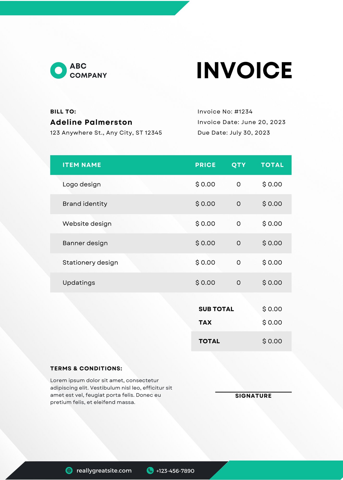 Editable Business Invoice Template - Etsy
