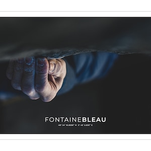 Poster 30x40 cm bouldering in the Fontainebleau forest, ideal for interior decoration or wall art and gift