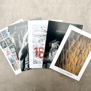 Pack de 5 Cartes Postales 10x15 cm escalade de bloc en forêt de Fontainebleau, idéal pour décoration intérieure ou envoi ou collection