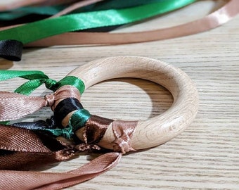 Hand kite FOREST, Sensory Toy, Waldorf Toy, Montessori Toy, Toddler Pretend Play, Dance Streamers