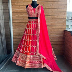 Designer Lehenga Choli for Women or Girls Ready to Wear Faux Georgette Indian Wedding Lehengas, Indian Partywear Lehenga Choli Set for Women