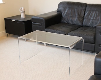 Clear Acrylic Plastic Coffee Table Hygienic Easy Clean Living Room Table