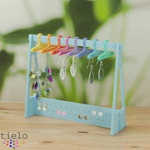 Mini Wardrobe Hanger Earring Display Storage Multiple Colours Blue