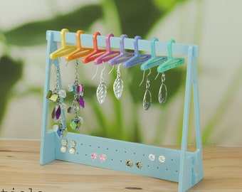 Mini Wardrobe Hanger Earring Display Storage Multiple Colours Blue