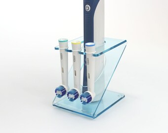 Blue Electric Toothbrush Head Holder Stand Suitable for Oral B Heads Multiple Sizes